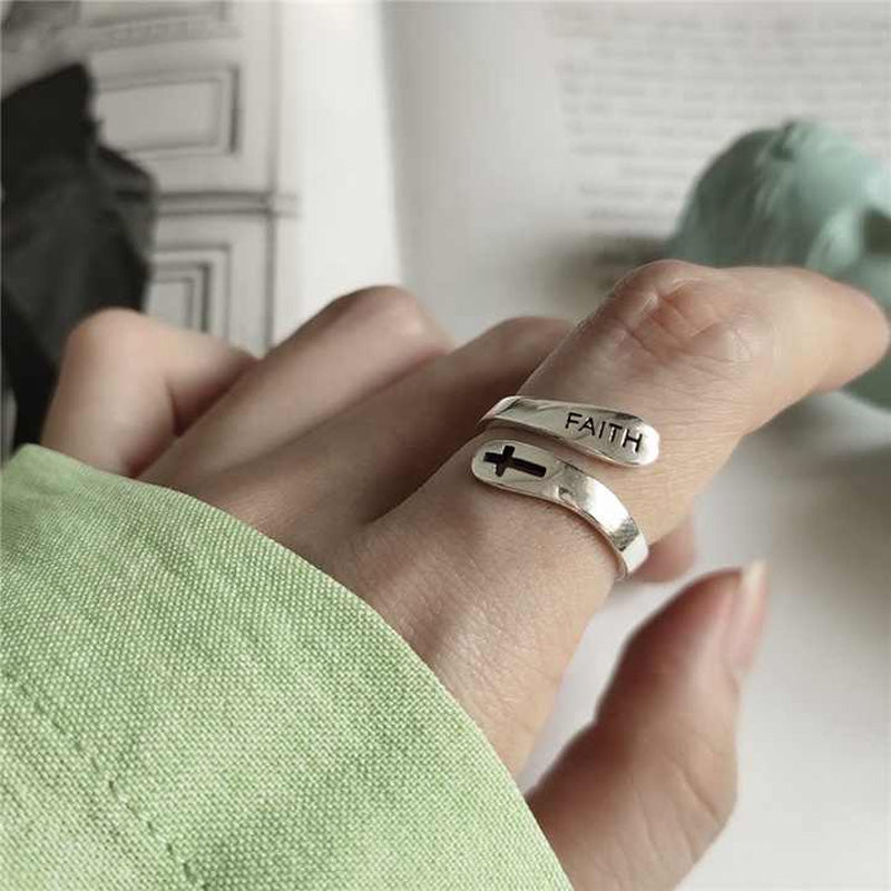 Sterling Silver Faith Ring