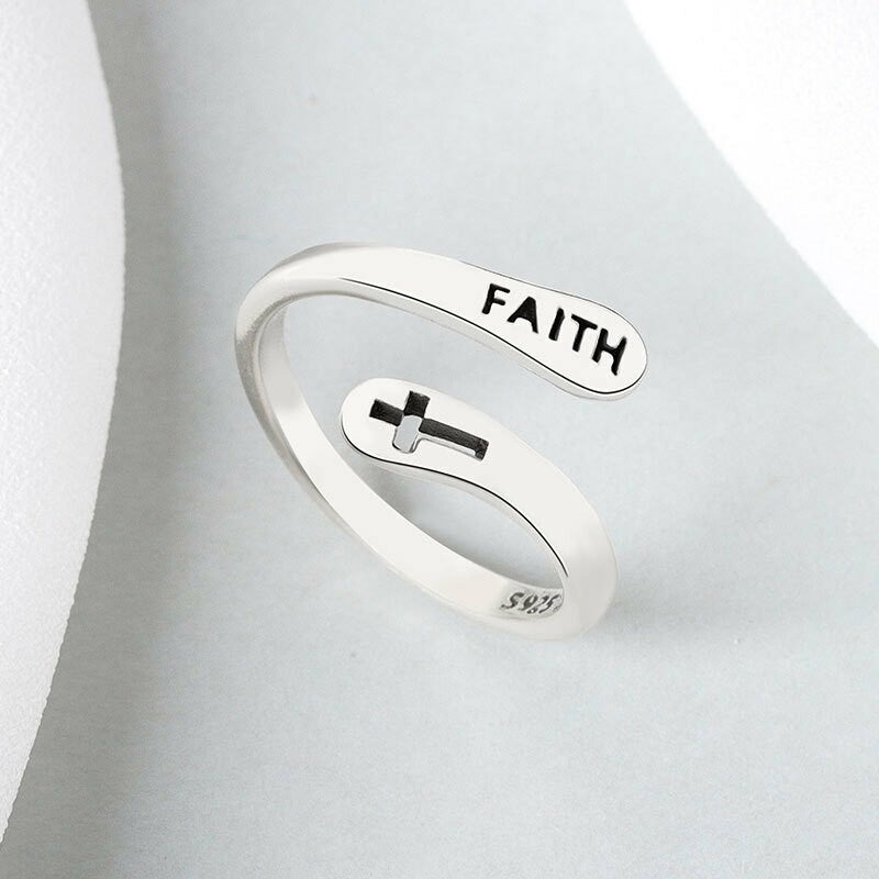 Sterling Silver Faith Ring
