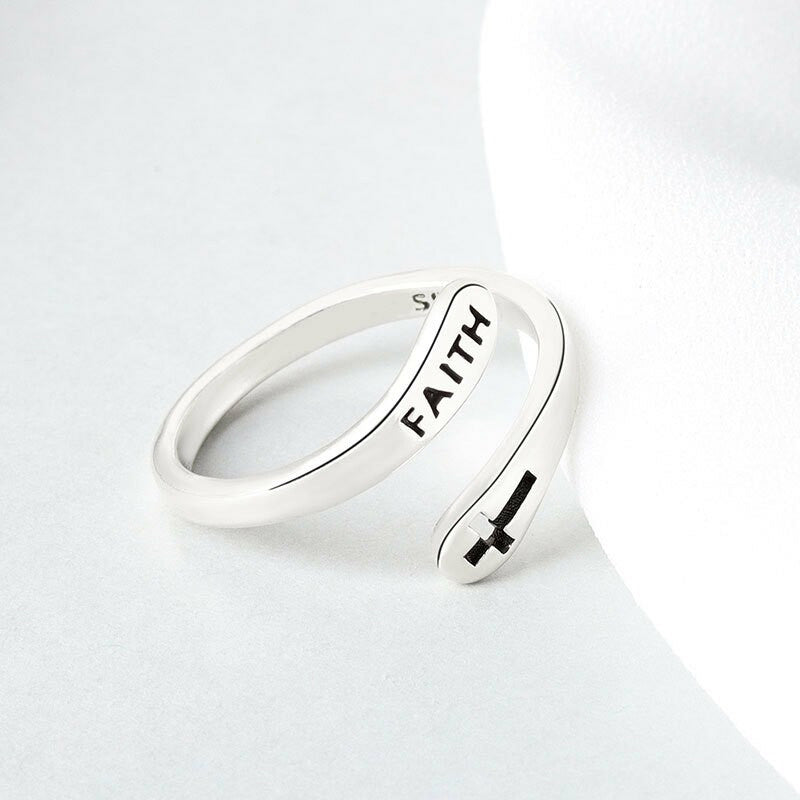 Sterling Silver Faith Ring