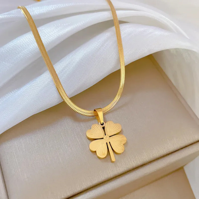 Gold Plated Lucky Clover Necklace