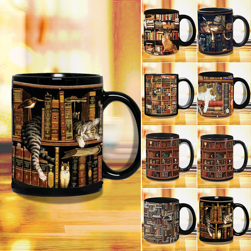 Bookshelf Cat Mug