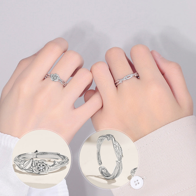 Thorn & Rose Couple Rings