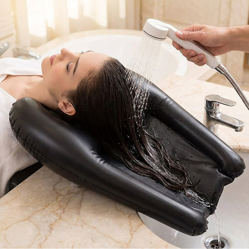 Inflatable shampoo basin