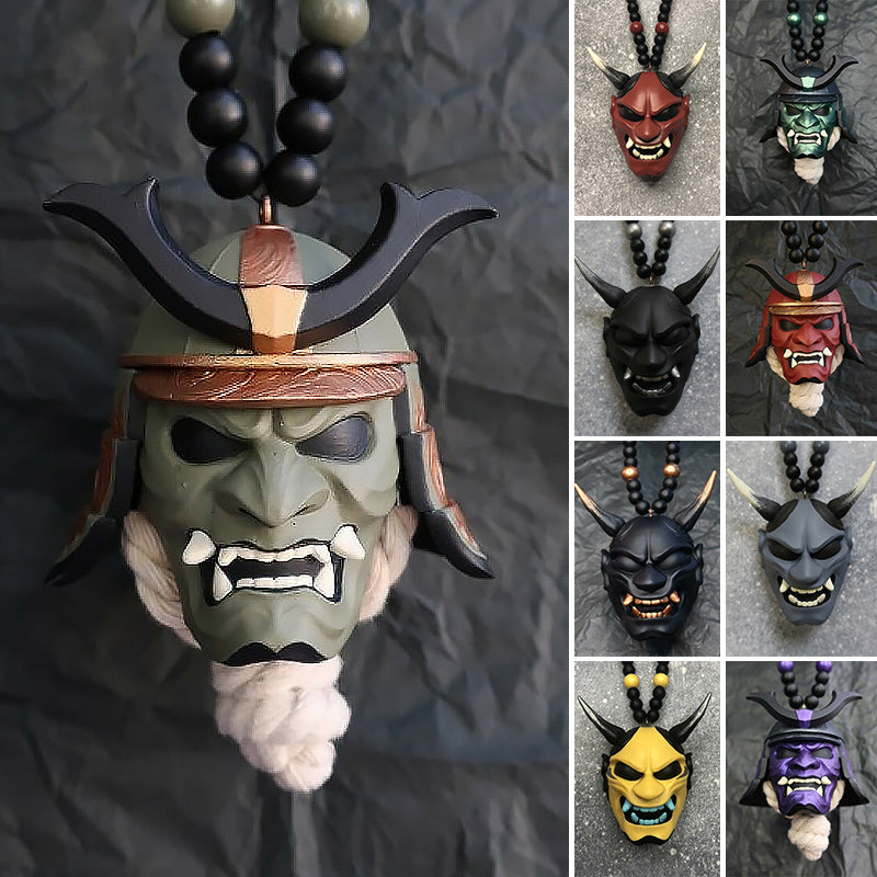 Samurai Assassin Demon Mask Car Pendant