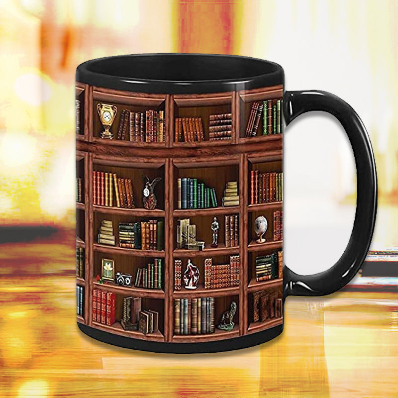 Bookshelf Cat Mug