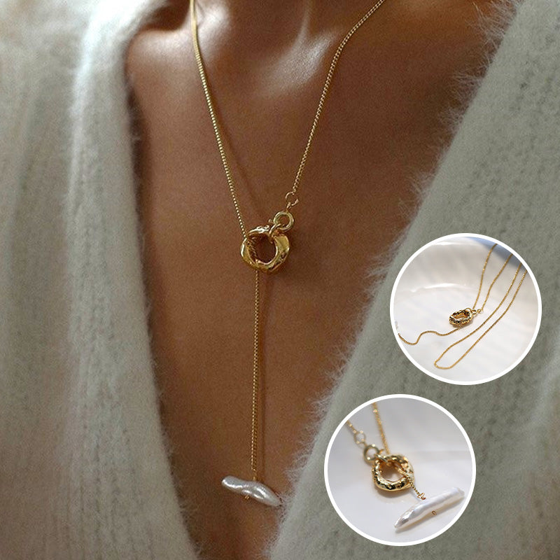 Baroque Pearl Clasp Necklace