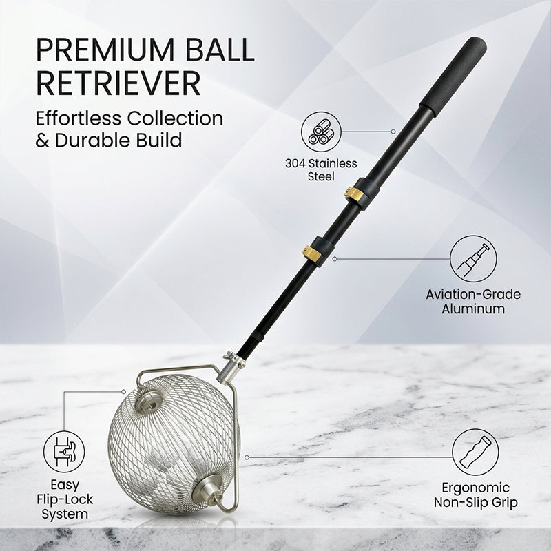 Stainless Steel Telescopic Rolling Ball Picker Collector Tool