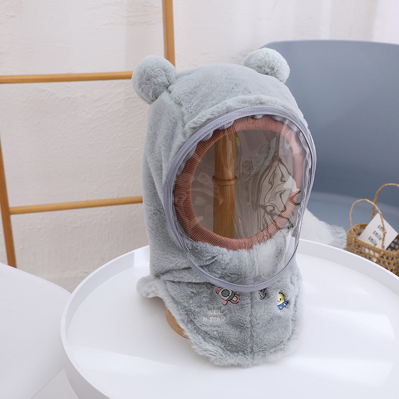 Hooded Fleece Hat with Visor  Wind
