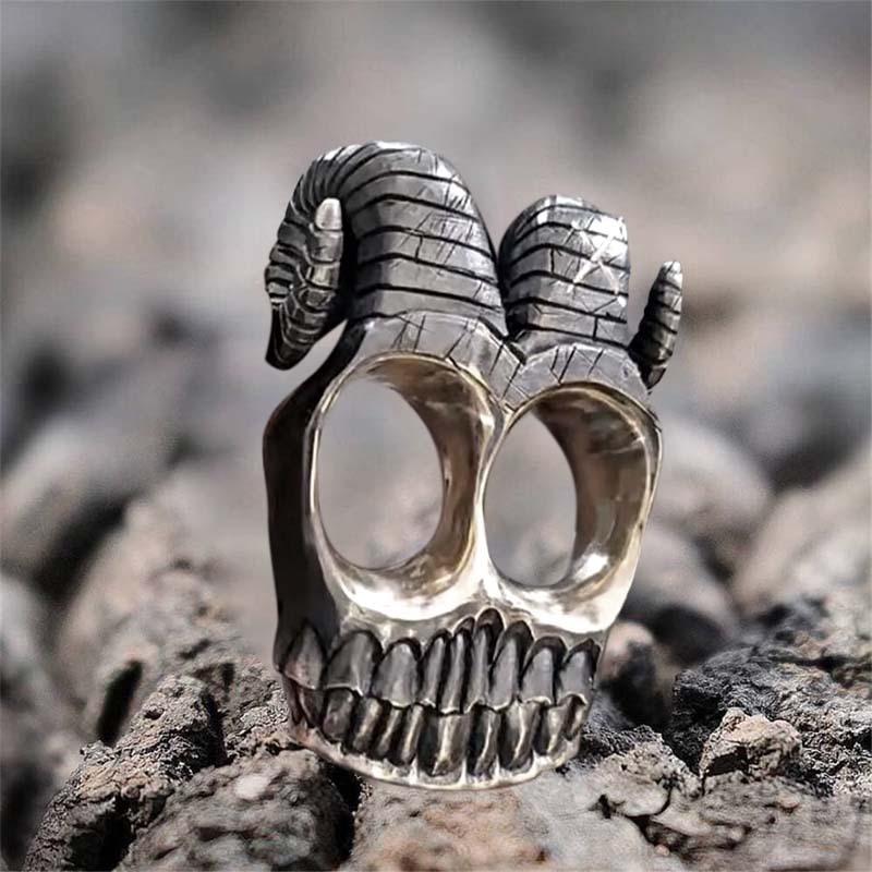Handmade Ram Horn Skull Knuckles