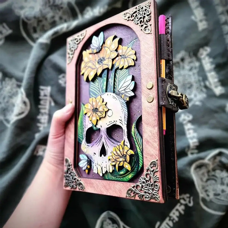 Mushroom Sunflower Skull Journal