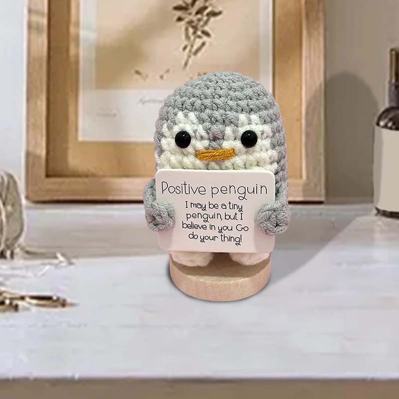 Wool Crochet Penguin Figurine