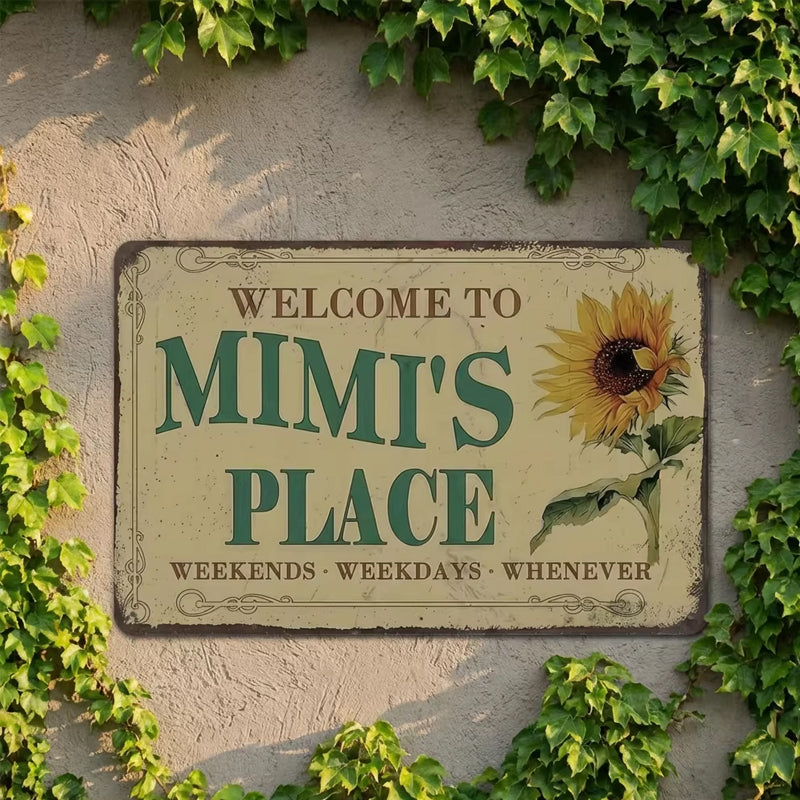 Vintage Farmhouse Sunflower Metal Sign