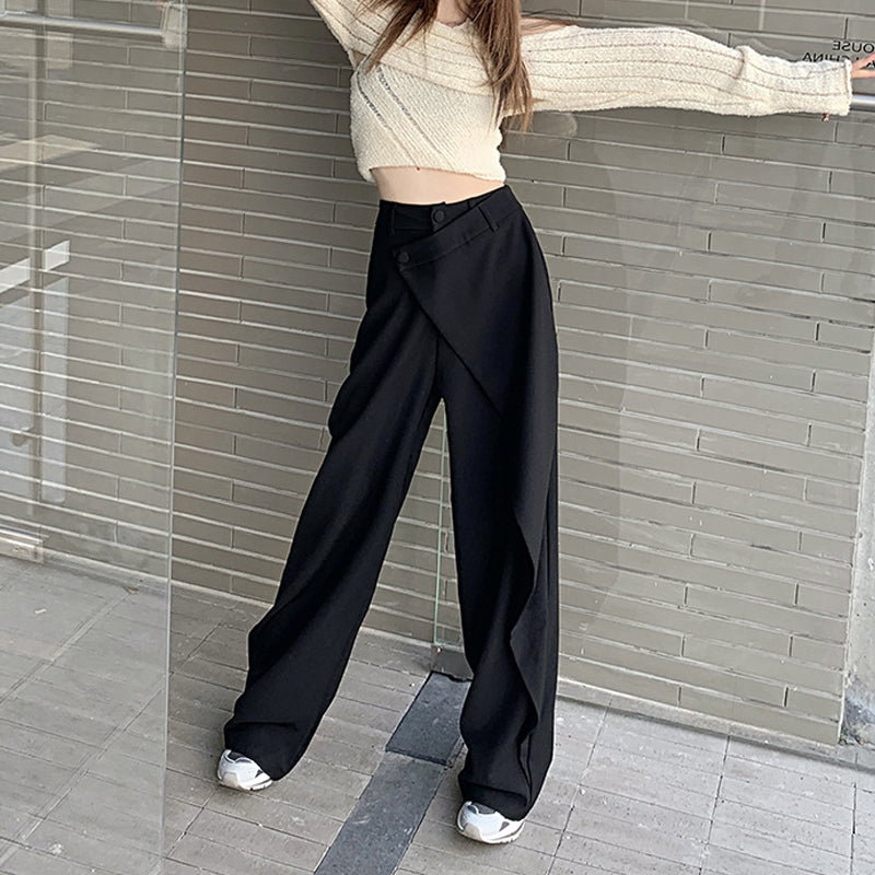 Irregular Panel Straight-leg Trousers