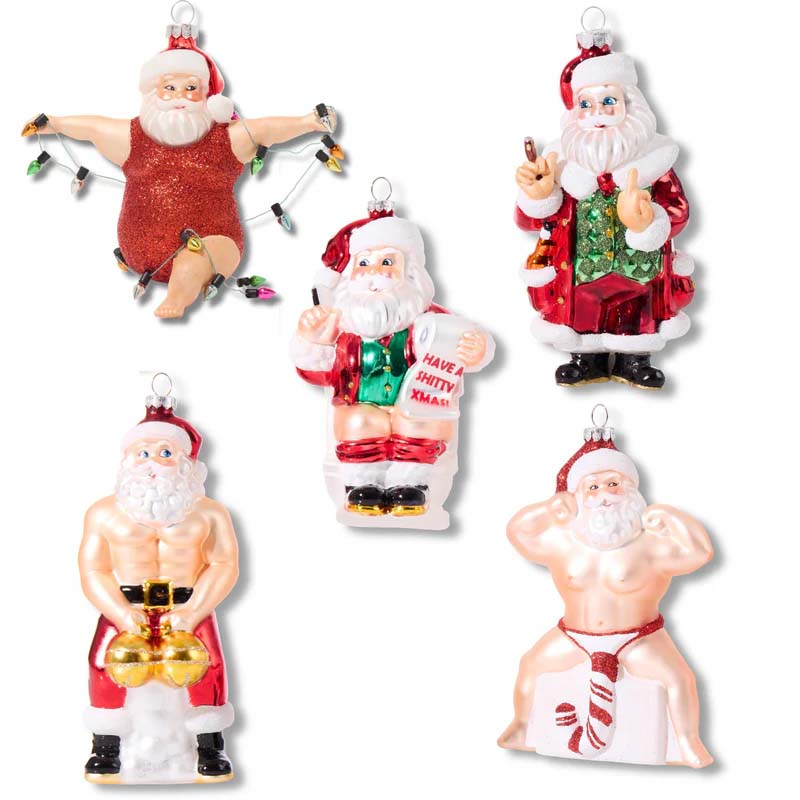 Funny sculptural Christmas ornaments