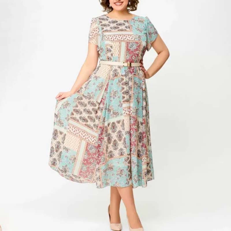 Comfortable and Elegant Patchwork Printed Dress