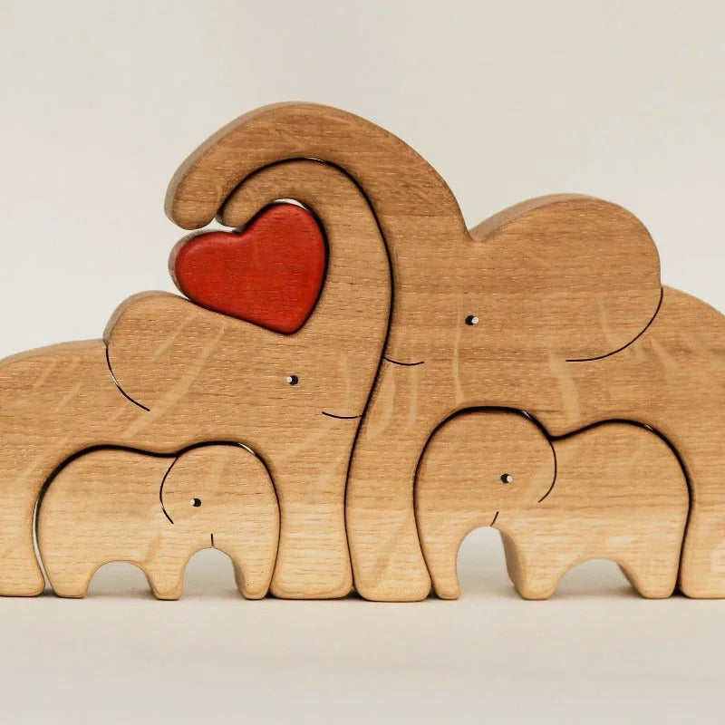 Wooden Elephant Family Puzzle