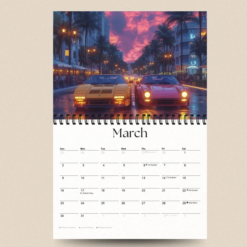 Car Calendar 2025