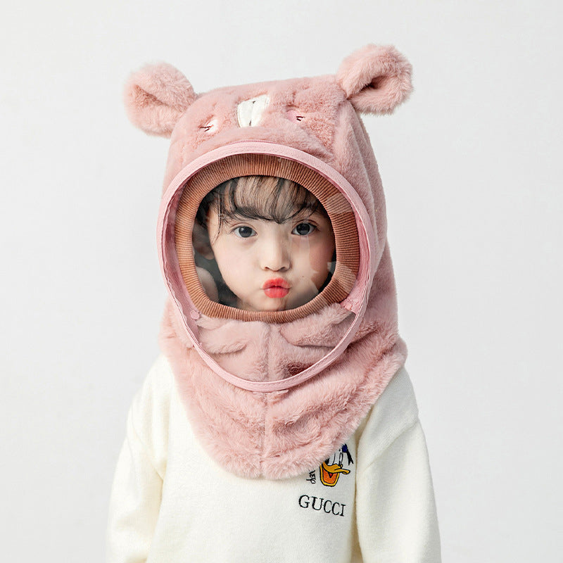 Hooded Fleece Hat with Visor  Wind