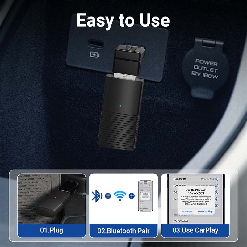 Mini Wireless CarPlay/Android Auto 2 in 1 Adapter