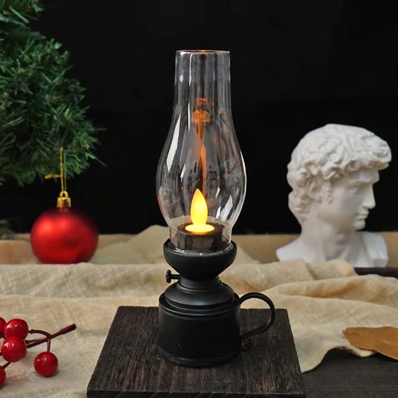 ✨🕯️LED Vintage Kerosene Lamp Electronic Swing Candle