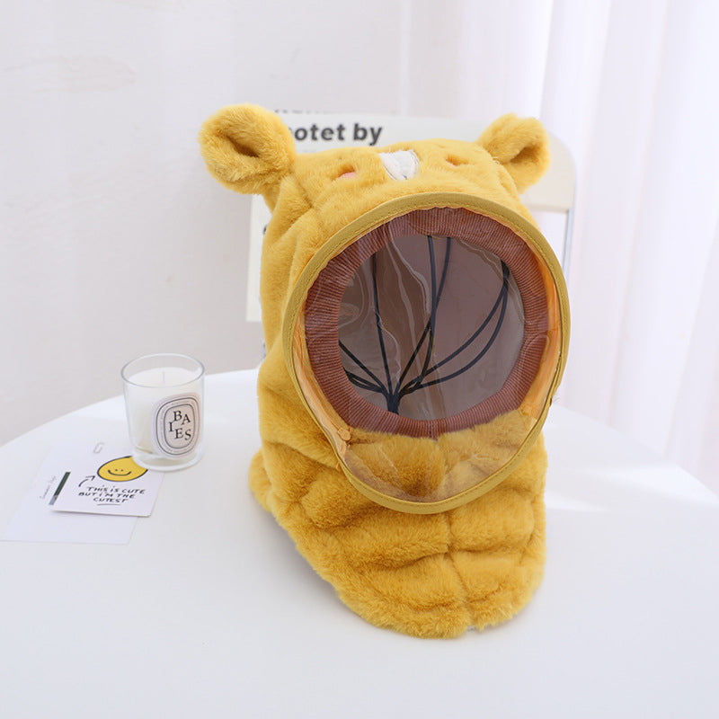 Hooded Fleece Hat with Visor  Wind