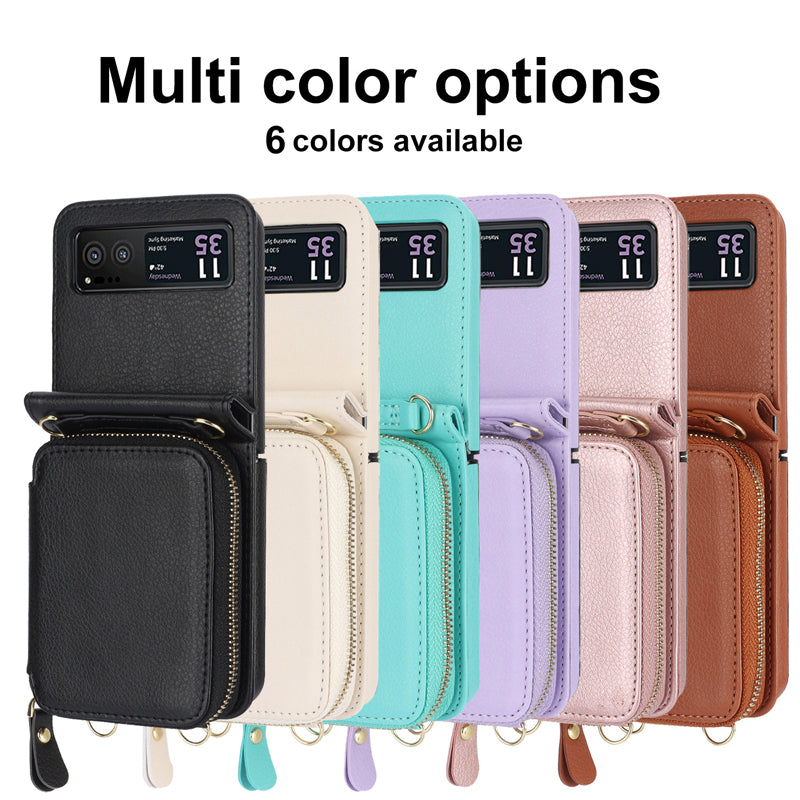 Leather Zipper Card Holder for Samsung Galaxy Z Flip3/4/5