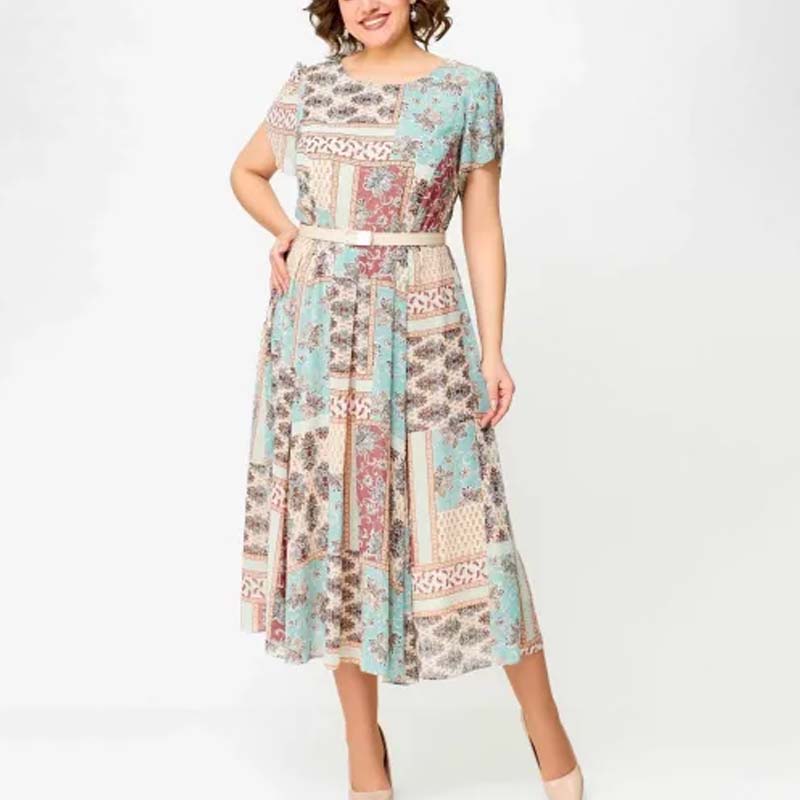 Comfortable and Elegant Patchwork Printed Dress