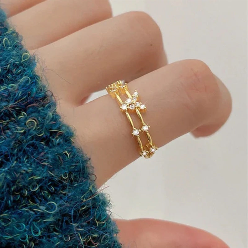 Double Butterfly Zircon Ring