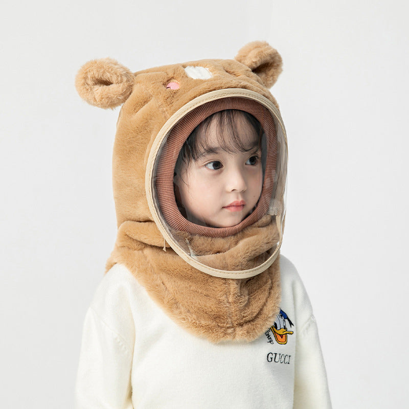 Hooded Fleece Hat with Visor  Wind