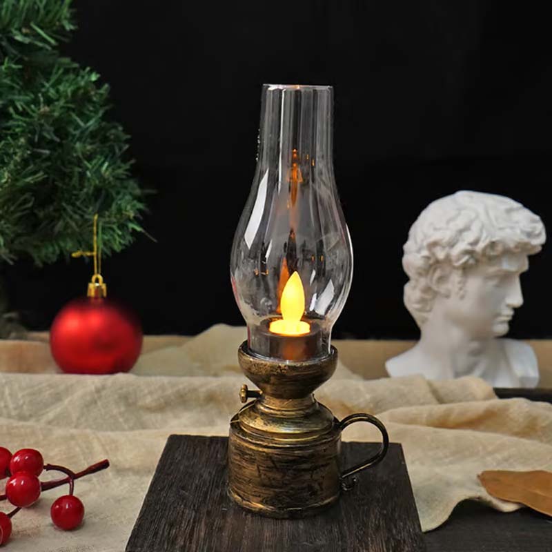 ✨🕯️LED Vintage Kerosene Lamp Electronic Swing Candle