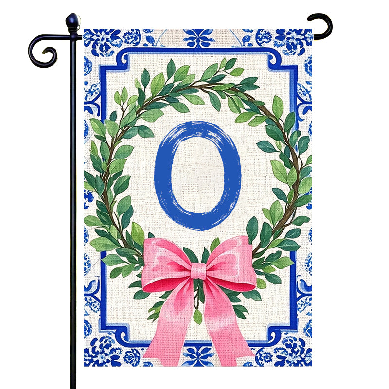Letter Floral Garden Flag
