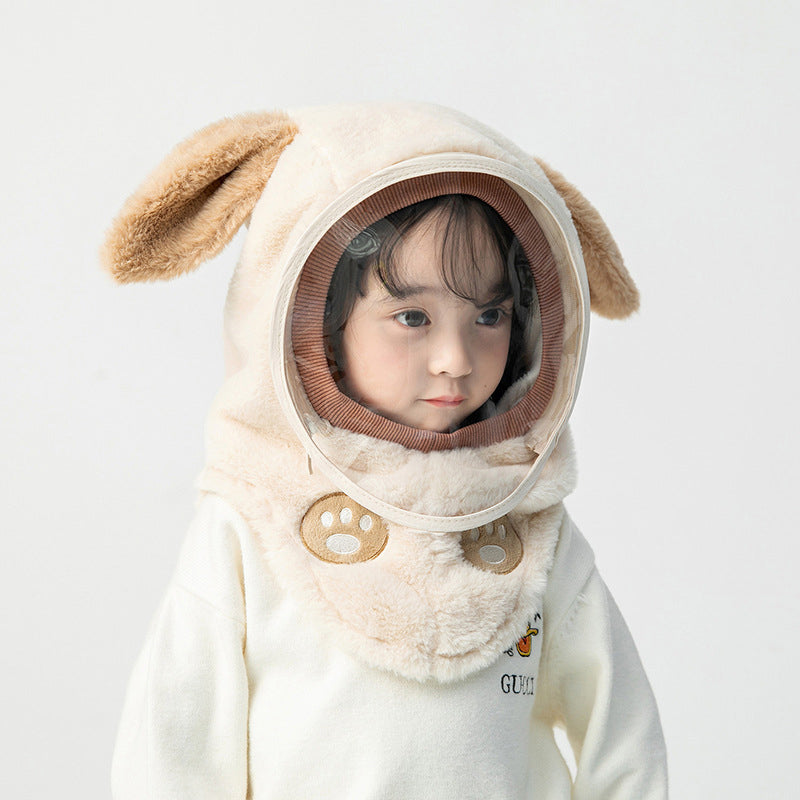 Hooded Fleece Hat with Visor  Wind