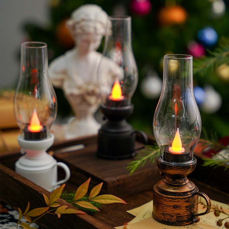 ✨🕯️LED Vintage Kerosene Lamp Electronic Swing Candle