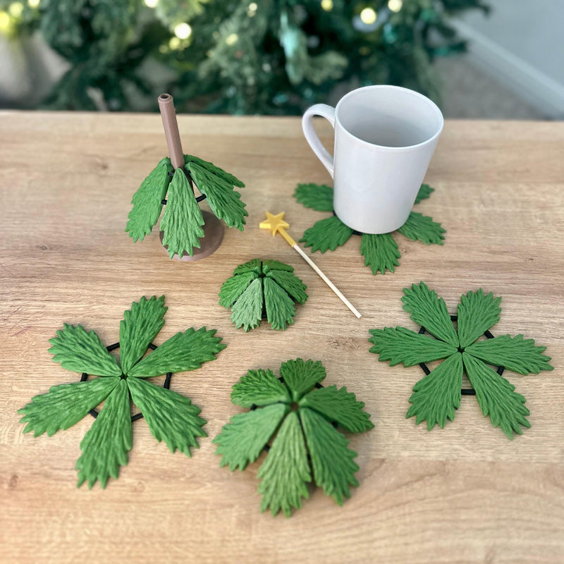 Christmas tree multifunctional coaster