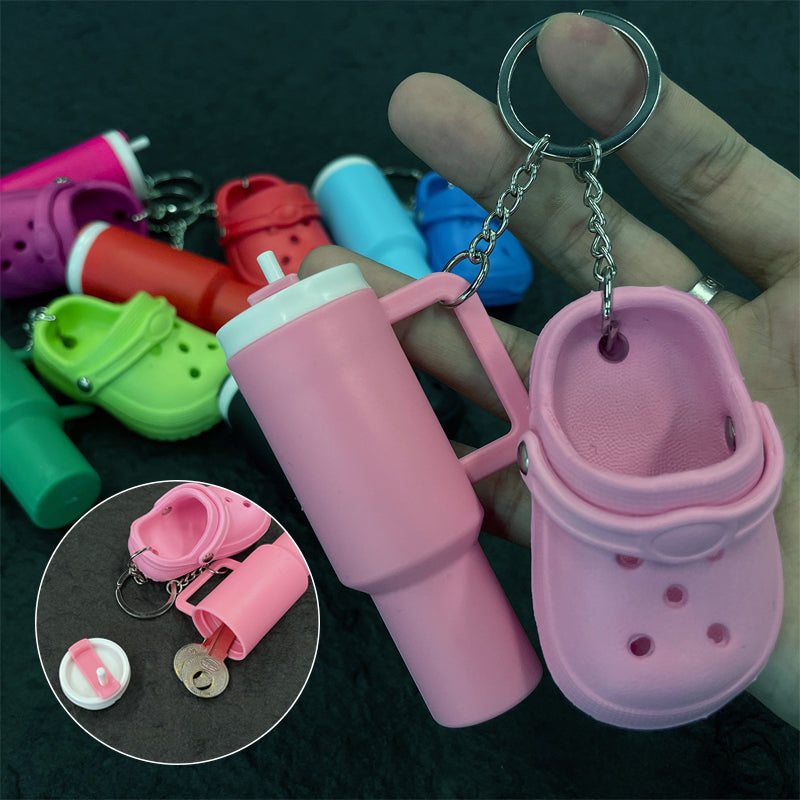 Ice Cup+Hole Shoe Keychain