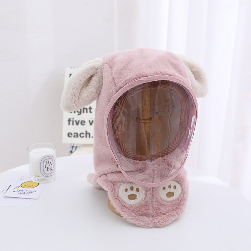 Hooded Fleece Hat with Visor  Wind