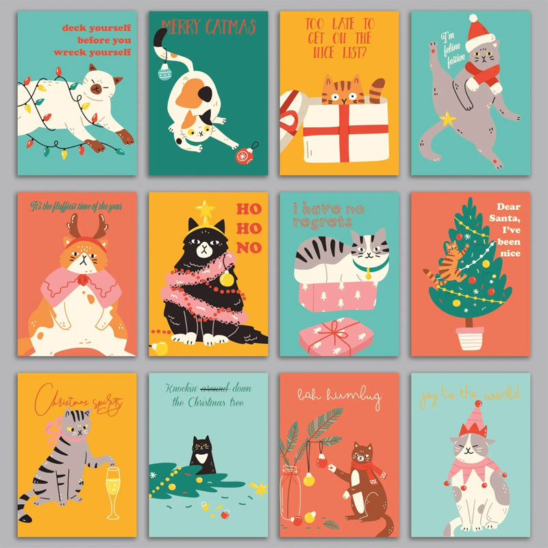 Funny Christmas Cat Greeting Card