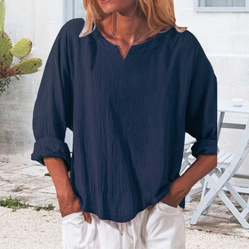Womens Casual Solid V Neck T-shirt