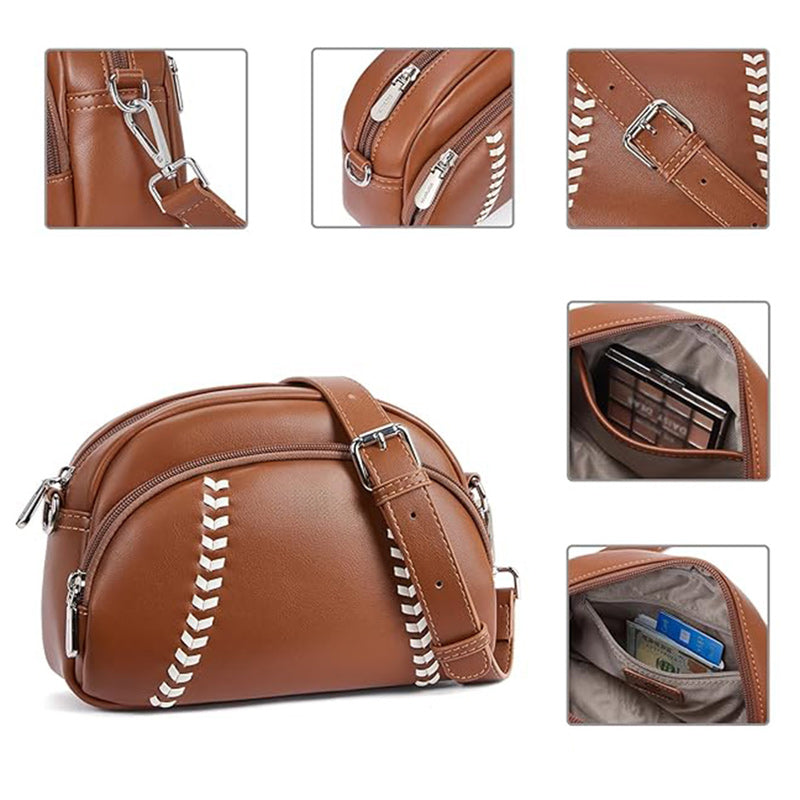 Baseball shaped shoulder bag