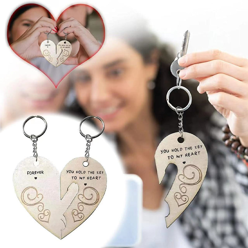 Wooden Heart Keychain