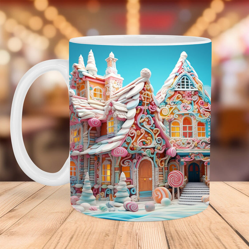 3D Christmas Gingerman Ceramic Coffee Mug