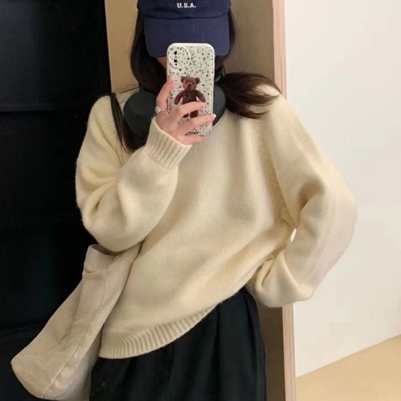 Crew neck candy coloured pullover jumper