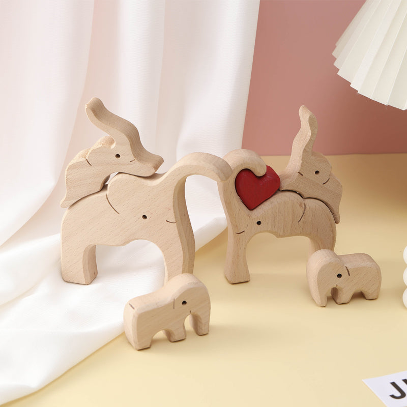 Wooden Elephant Family Puzzle