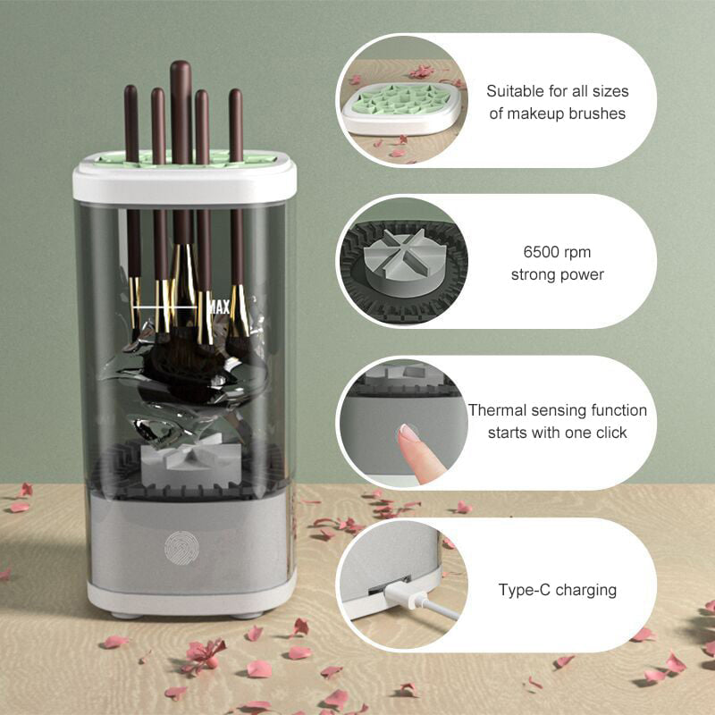 Fully automatic quick-drying makeup brush cleaning machine