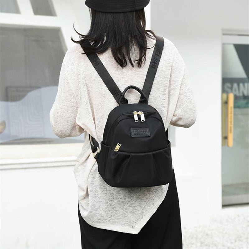 Nylon Peplum Shoulder Bag