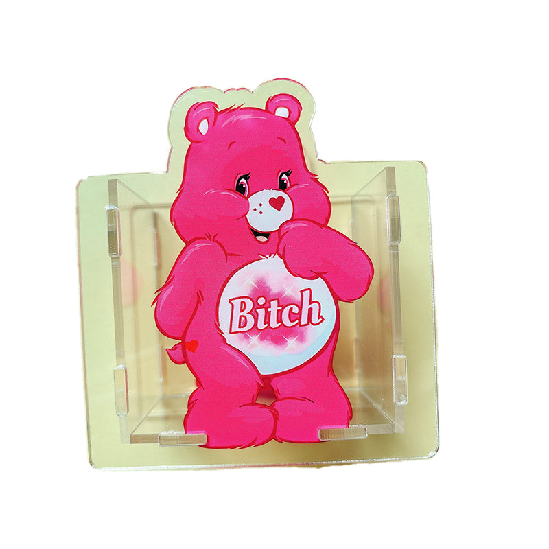 Dirty Words Rainbow Bear Acrylic Pen Holder