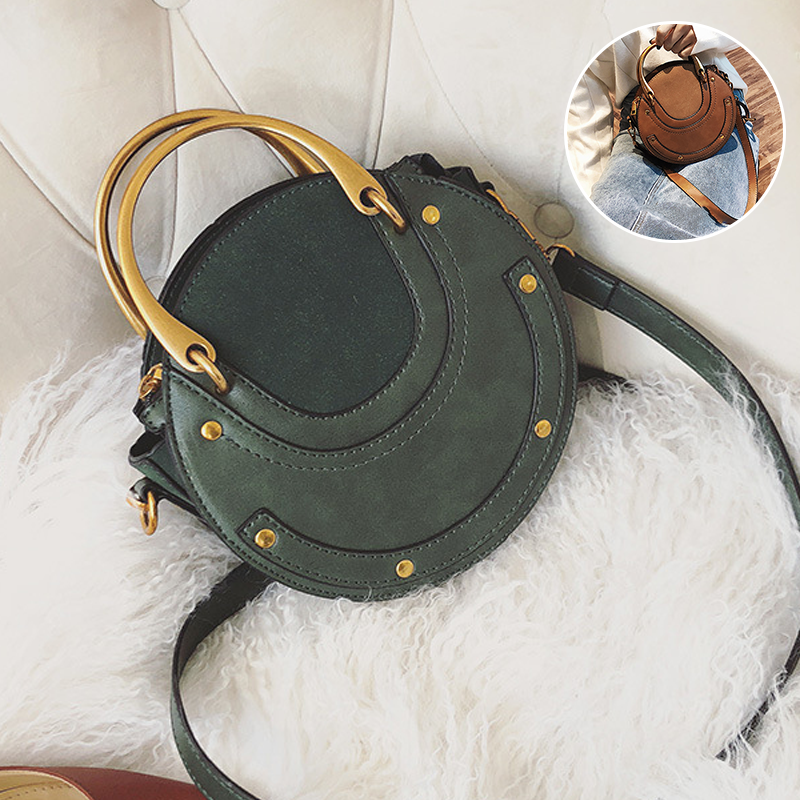 Frosted Patchwork Small Round Bag