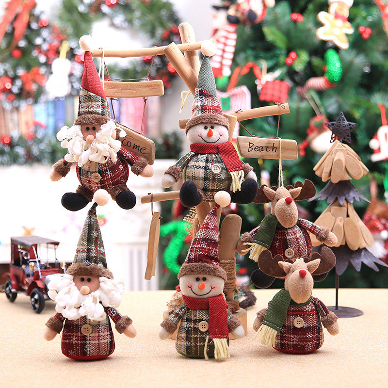 Christmas snowflake plaid doll