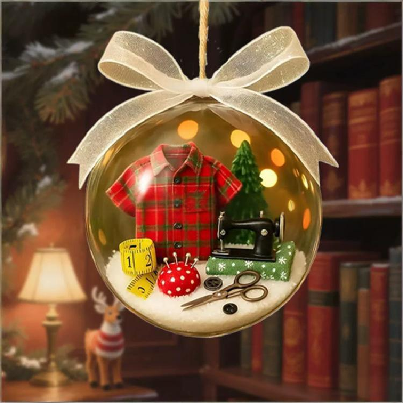 Sewing Snow Globe Ornament