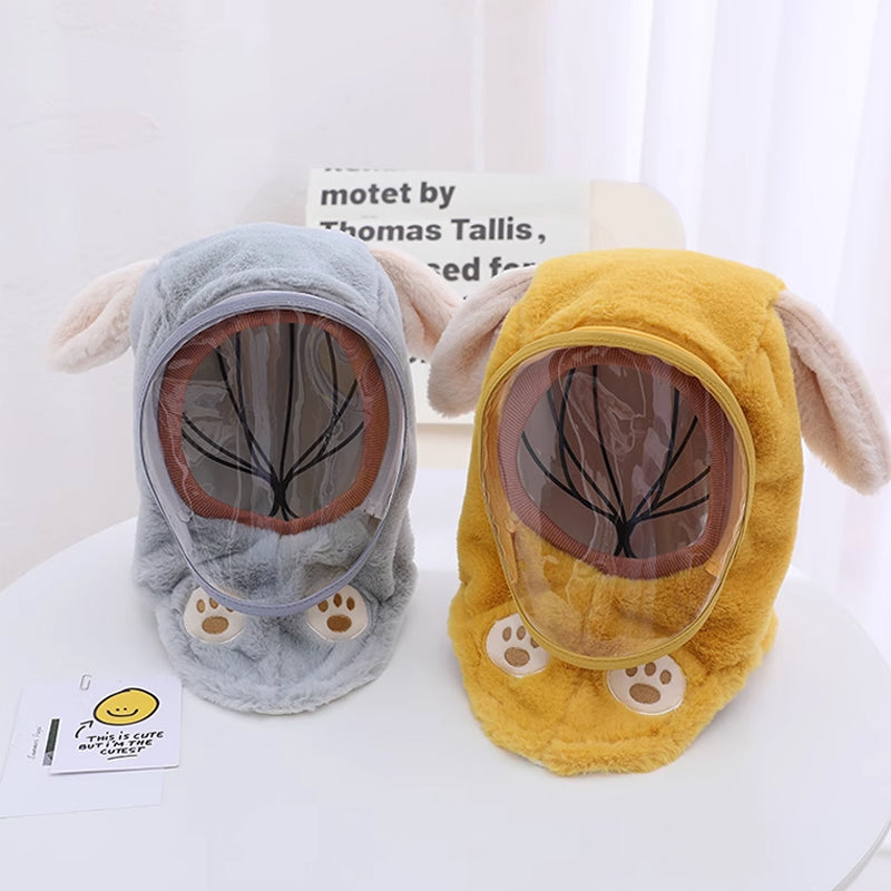 Hooded Fleece Hat with Visor  Wind
